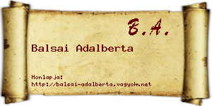 Balsai Adalberta névjegykártya
